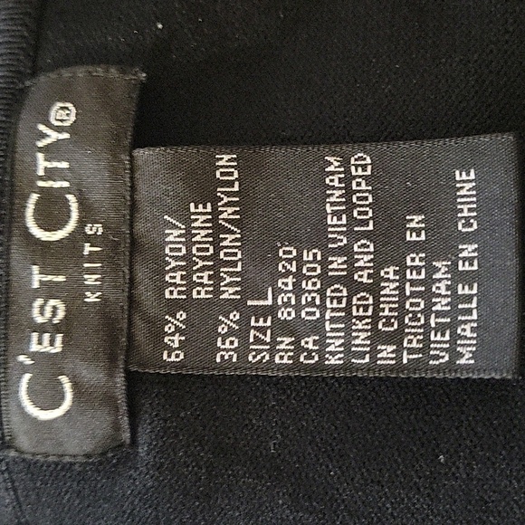 C'est City large black sweater shell with embroidered paisley orange blue white - Picture 4 of 5